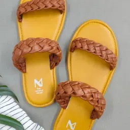 The Madras Trunk Women's Kadal Brown Casual Sandals-image-64