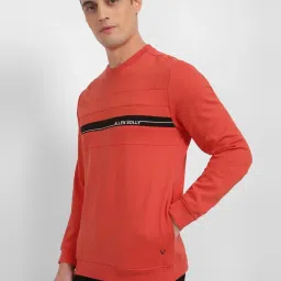 Allen Solly Red Cotton Regular Fit Colour Block Sweatshirt image 3