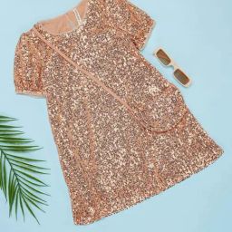 Pantaloons Junior Girls Antique Gold Embellished Casual Dresses-image-72