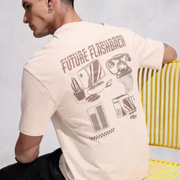 WROGN Oversized Fit Graphic Printed Pure Cotton T-shirt-image-91