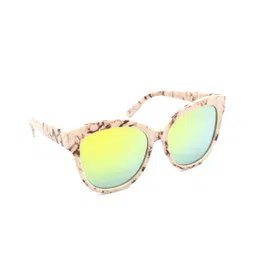 HRINKAR Women Mirrored Lens & White Round Sunglasses With UV Protected Lens-image-61