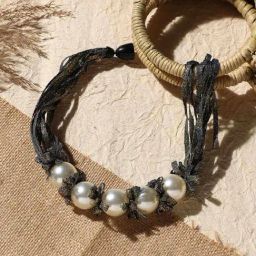 Sohi silver plated pearls casual necklace for women-image-74