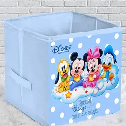 Kuber Industries Blue & Pink Set Of 3 Disney Team Printed Storage Cube Organisers image 5
