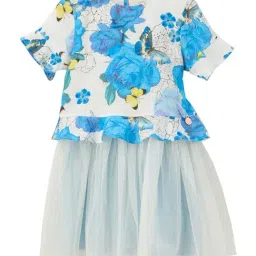 Angel & Rocket Kids Bloom Blue Floral Print Dress-picture-28