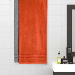 Spaces Atrium Grey & Orange Cotton 500 GSM Bath Towel - Set of 1-image-93
