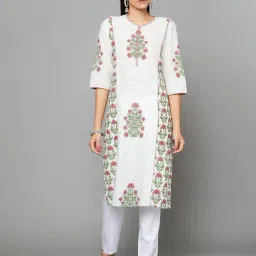 paislei White Printed A Line Kurta-picture-20