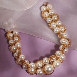 Sohi gold plated pearls party necklace for women-image-31