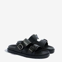 SOLEPLAY by Westside Black Dual-Strap Leather Sandals-picture-46