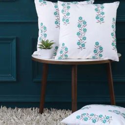 GM White & Green Microfibre Cushion Cover - Set of 3-image-35