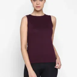 Appulse Maroon Cotton Slim Fit T-Shirt-image-90