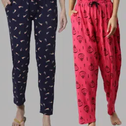 Kryptic Blue & Fuchsia Printed Pyjamas - Pack of 2-image-70