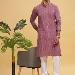 Anouk Men Ethnic Motifs Printed Thread Work Kurta-image-46