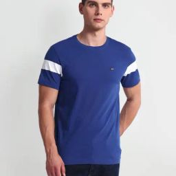 Arrow Sport Blue Cotton Regular Fit T-Shirt-image-34