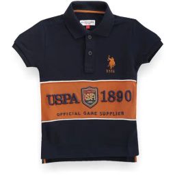 U.S. Polo Assn. Kids Navy & Brown Color Block Polo T-Shirt-image-49
