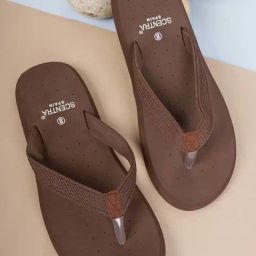 Scentra Men's Brown Flip Flops-image-3