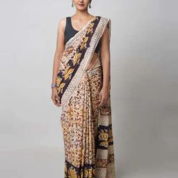 Unnati Silks Cream Cotton Printed Saree With Unstitched Blouse-image-37