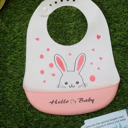 Yellow Bee Infants Girls Bunny Printed Bibs With Crumb Catcher-19