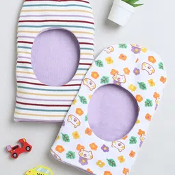 BUMZEE Girls Pack Of 2 Printed Cotton Reversible Monkey Caps-image-35