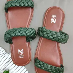 The Madras Trunk Women's Kadal Green Casual Sandals-image-83