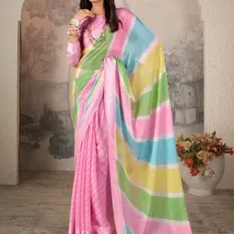 Saree Mall Pink Printed Sarees With Unstitched Blouse-image-39