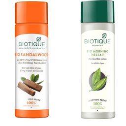 Biotique Set Of Sandalwood UVA/UVB Sunscreen Lotion SPF 50+ & Morning Nectar Lotion-54