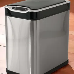 UMAI Silver Toned & Black Smart Touch Sensor Automatic Open Dustbin 16 L-16