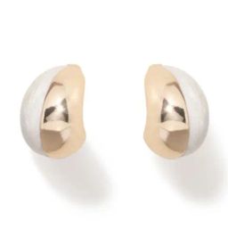 Forever New Gold & Ivory Perla Panel Teardrop Stud Earring-3