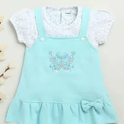 Bumzee Blue Cotton Floral Frock for Girls-image-59