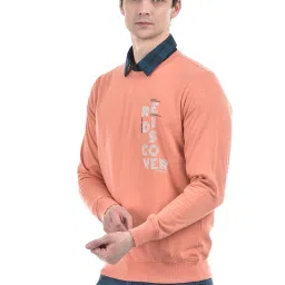 Numero Uno Dusty Orange Regular Fit Printed Sweatshirt image 3