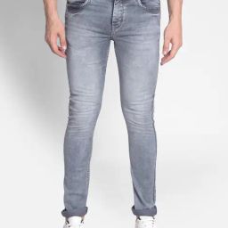 Crimsoune Club Light Grey Slim Fit Lightly Washed Jeans-image-44