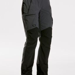 FORCLAZ By Decathlon Women Black & Grey Colourblocked Printed Slim Fit Chinos Trousers-2
