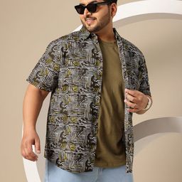 Sztori Men Plus Size Premium Printed Pure Cotton Casual Shirt-image-92