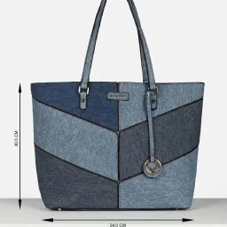 Allen Solly Blue Color Block Free Size Tote Handbag image 3