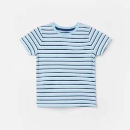 Juniors by Lifestyle Kids Blue Cotton Striped T-Shirt-picture-40