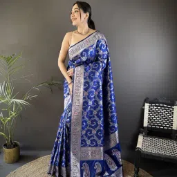 Elora Royal Blue Woven Saree-picture-25