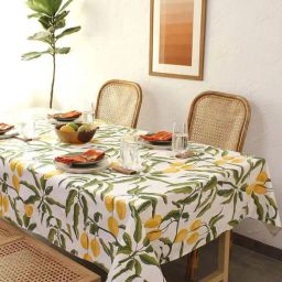 House This Amra Yellow & Green Cotton Table Cover-image-28