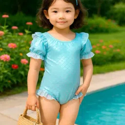 Bubble Berry Girls Blue Printed Swimsuit-picture-15