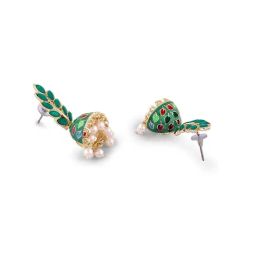 Zaveri Pearls Multicolor Enamel Ethnic Style Jhumki Earring-ZPFK16463 image 5