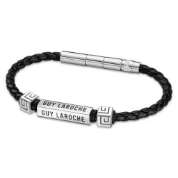 Guy Laroche Jean Leather Men Black Bracelet-48