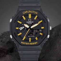 CARLINGTON Unisex Dial & Straps Analogue and Digital Watch CT 3322 Black-0