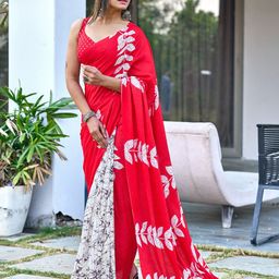 Munir Floral Printed Pure Cotton Bagru Saree-27