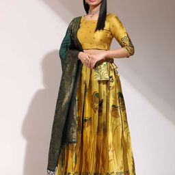 Payu Semi-Stitched Lehenga & Unstitched Blouse With Dupatta image 5
