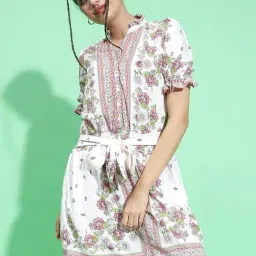 Oxolloxo Multicolor Floral Print A Line Dress-image-36