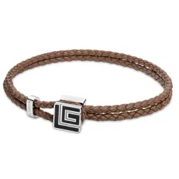 Guy Laroche Adrien Leather Men Brown Bracelet-image-5