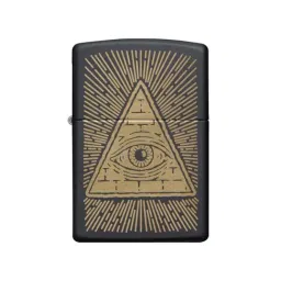 Zippo Black Brass Eye Of Providence Black Matte Design Windproof Pocket Lighter-image-7