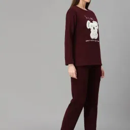 Sweet Dreams Red Regular Fit Applique Pyjama set image 3