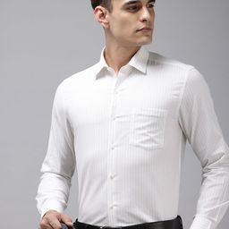 Arrow Manhattan Slim Fit Striped Pure Cotton Formal Shirt-image-100