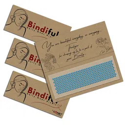 Comet Busters Set Of 3 Bindiful Beautiful Traditional Designer Bindi - Turquoise Blue-7