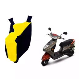 Auto Pearl Waterproof Two Wheeler Cover For Okinawa Ridge Plus (Yellow & Blue)-image-36