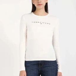 Tommy Hilfiger White Cotton Solid T-Shirt-image-30